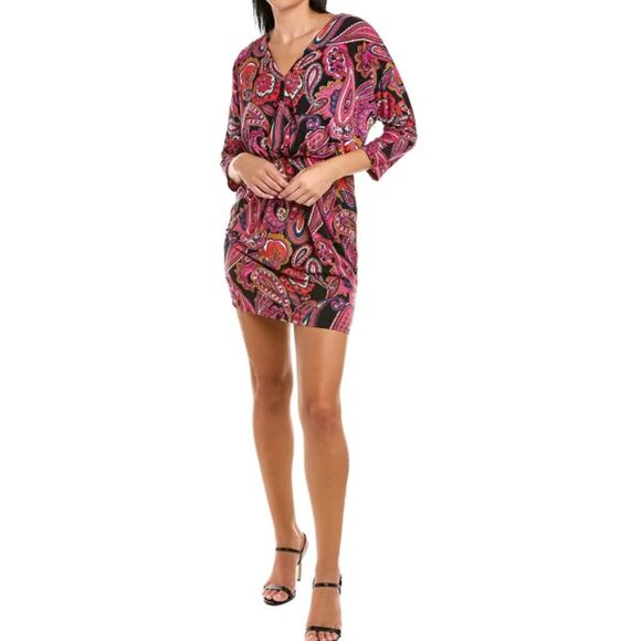 Trina by Trina Turk Birch Paisley-Print Jersey Mini Dress Multicolor Size Small - Picture 1 of 12